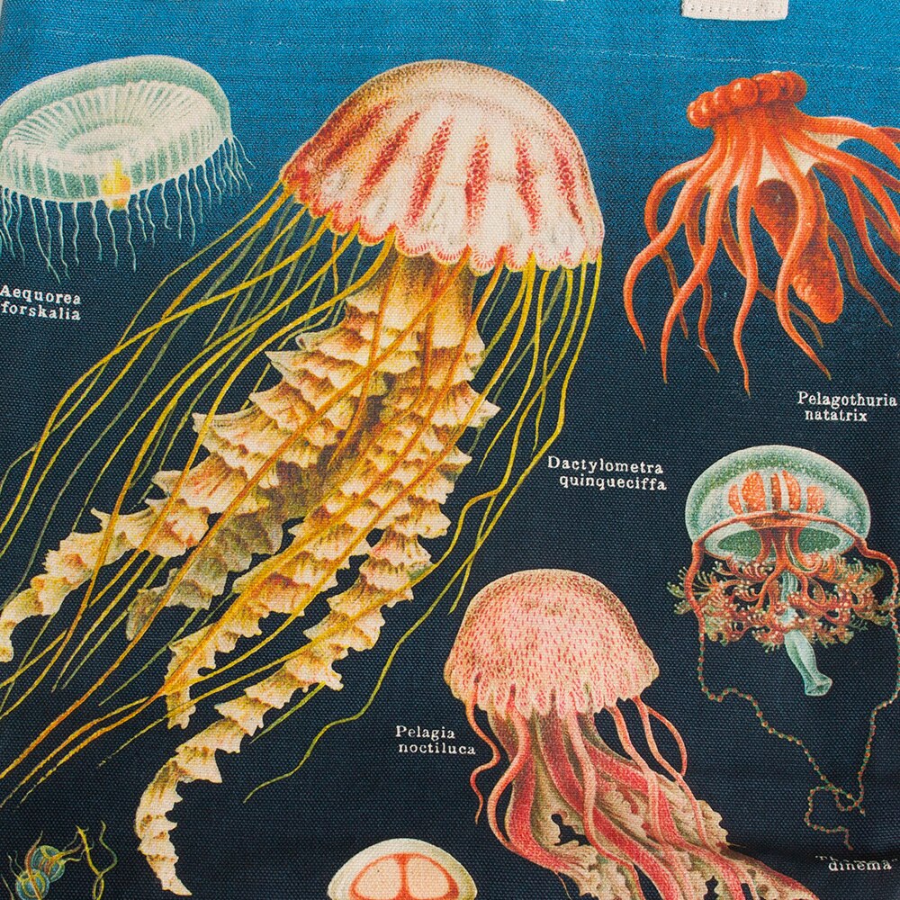 Cavallini, Tote, Art & School, Unisex, Canvas, Jellyfish, 572199